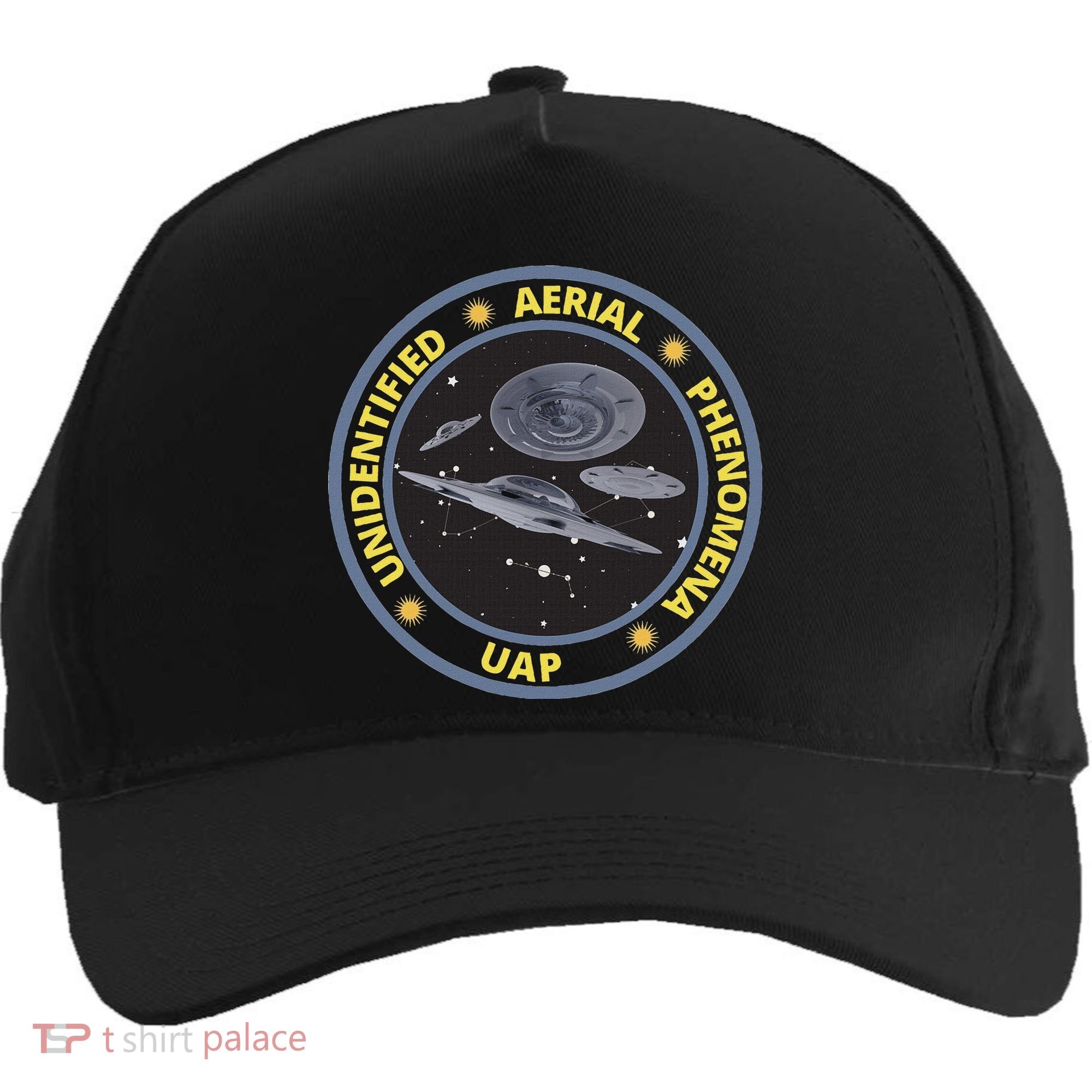 Retro Unidentified Aerial Phenomena Spaceships Uap Five-Panel Snapback Cap