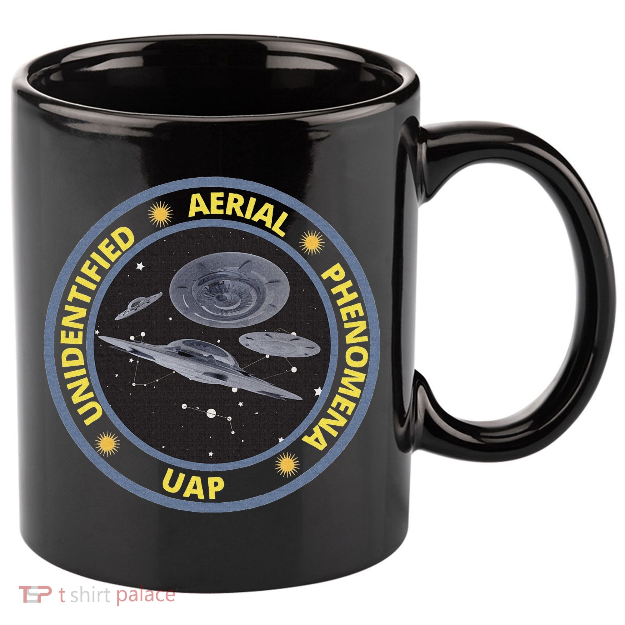 Retro Unidentified Aerial Phenomena Spaceships Uap 11oz C Handle Ceramic Mug