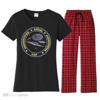 Retro Unidentified Aerial Phenomena Spaceships Uap Women's Flannel Pajama Set thumb 0