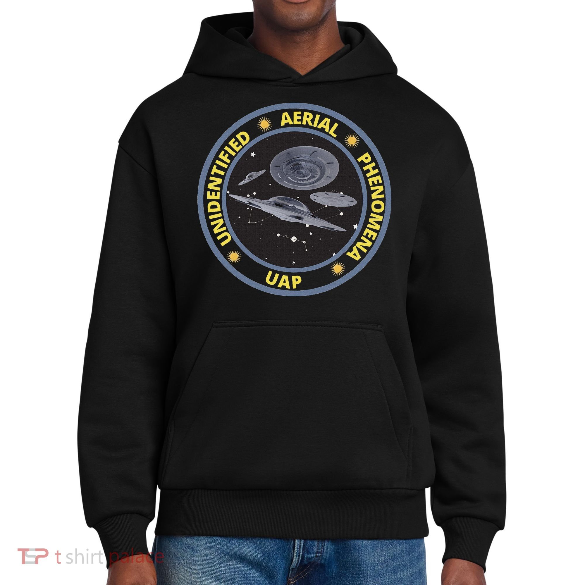 Retro Unidentified Aerial Phenomena Spaceships Uap District V.I.T. Heavyweight Hoodie