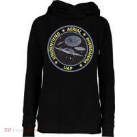 Retro Unidentified Aerial Phenomena Spaceships Uap Womens Funnel Neck Pullover Hood thumb 0