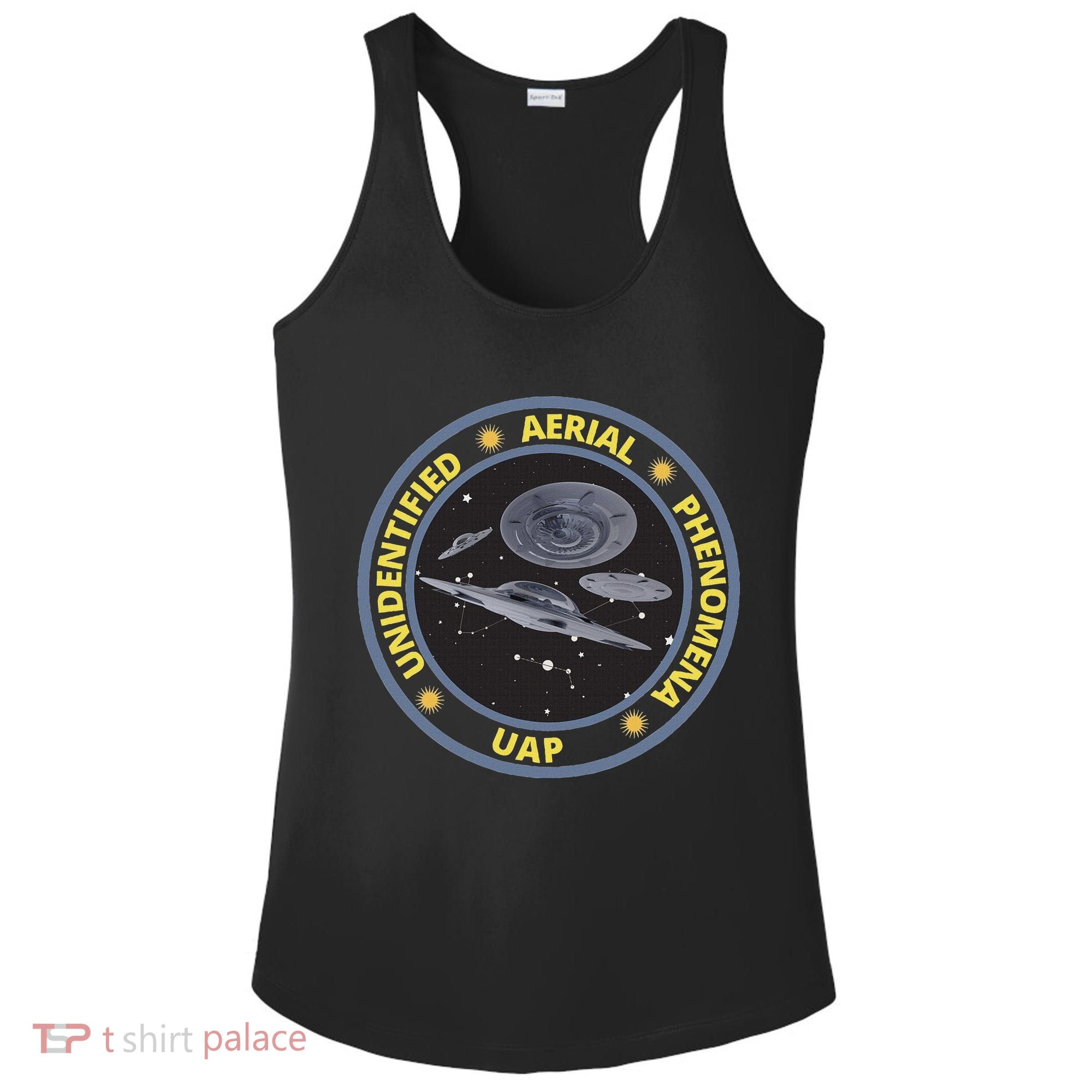 Retro Unidentified Aerial Phenomena Spaceships Uap Ladies PosiCharge Competitor Racerback Tank