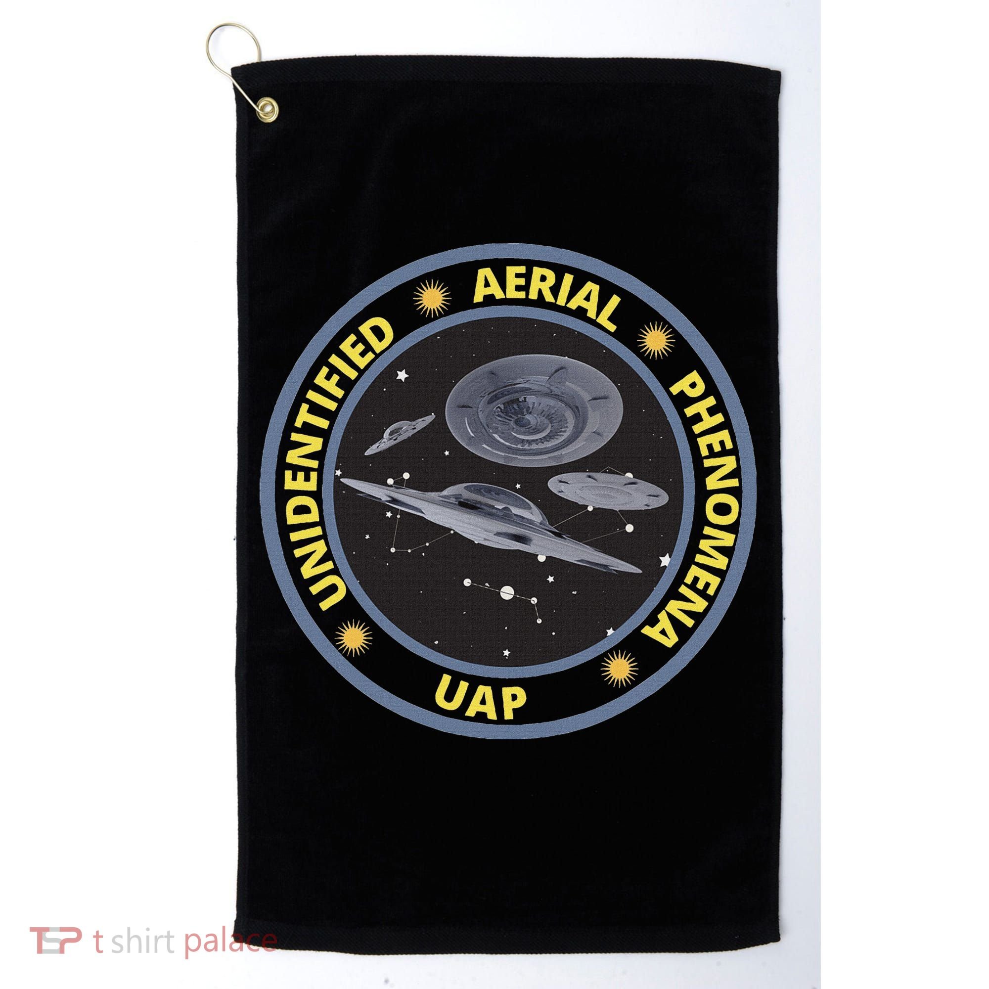 Retro Unidentified Aerial Phenomena Spaceships Uap Golf Towel