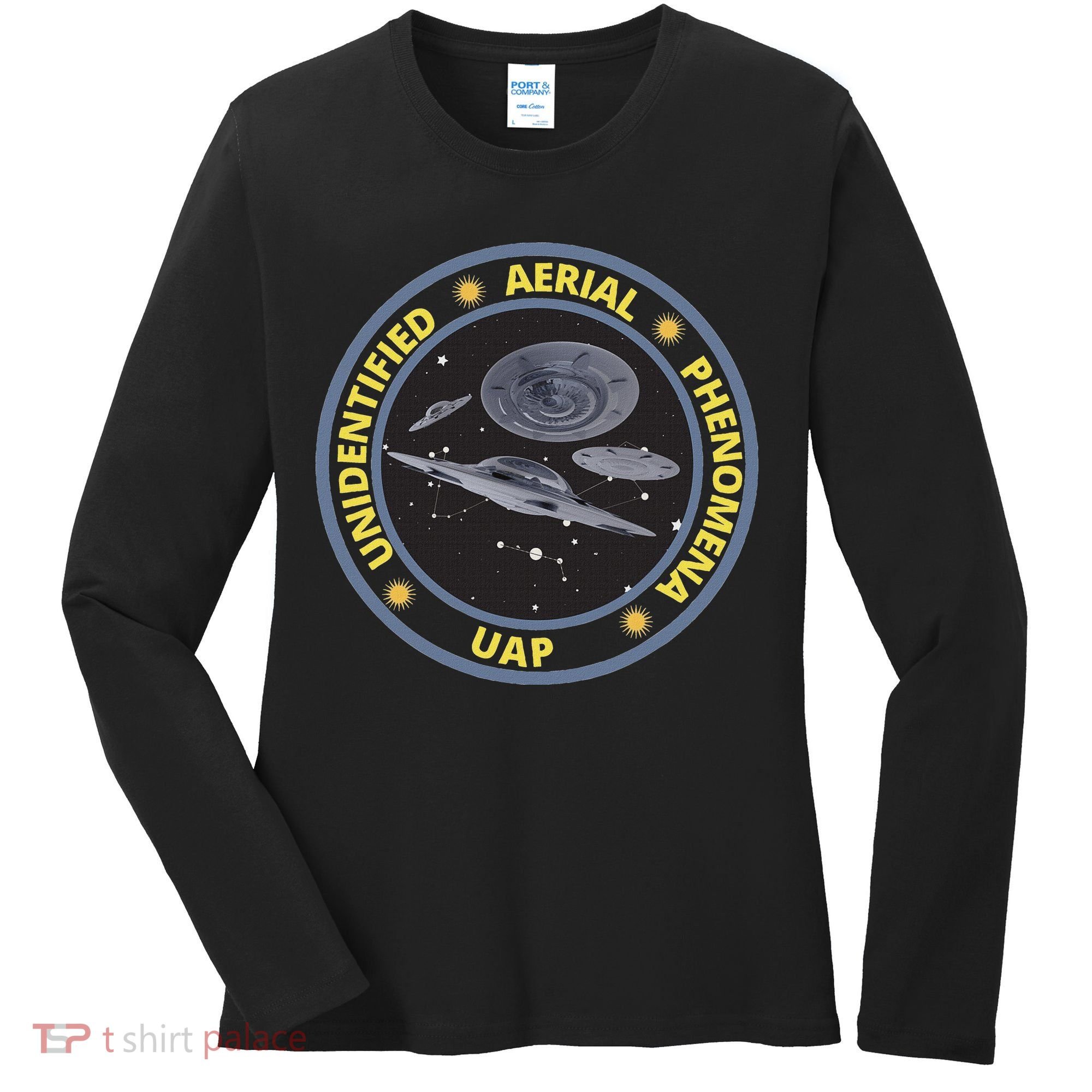 Retro Unidentified Aerial Phenomena Spaceships Uap Women's Long Sleeve Shirt