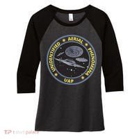 Retro Unidentified Aerial Phenomena Spaceships Uap Women's Tri-Blend 3/4-Sleeve Raglan Shirt thumb 0