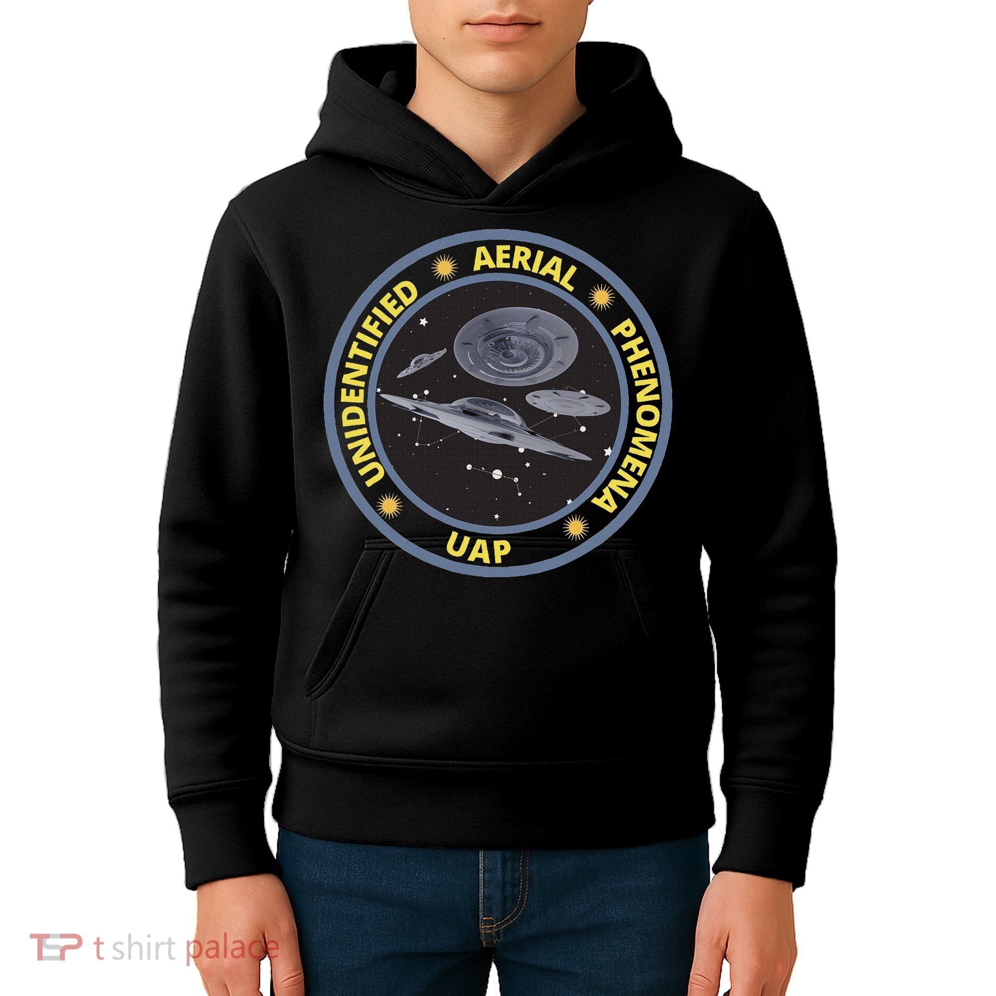 Retro Unidentified Aerial Phenomena Spaceships Uap Kids Hoodie