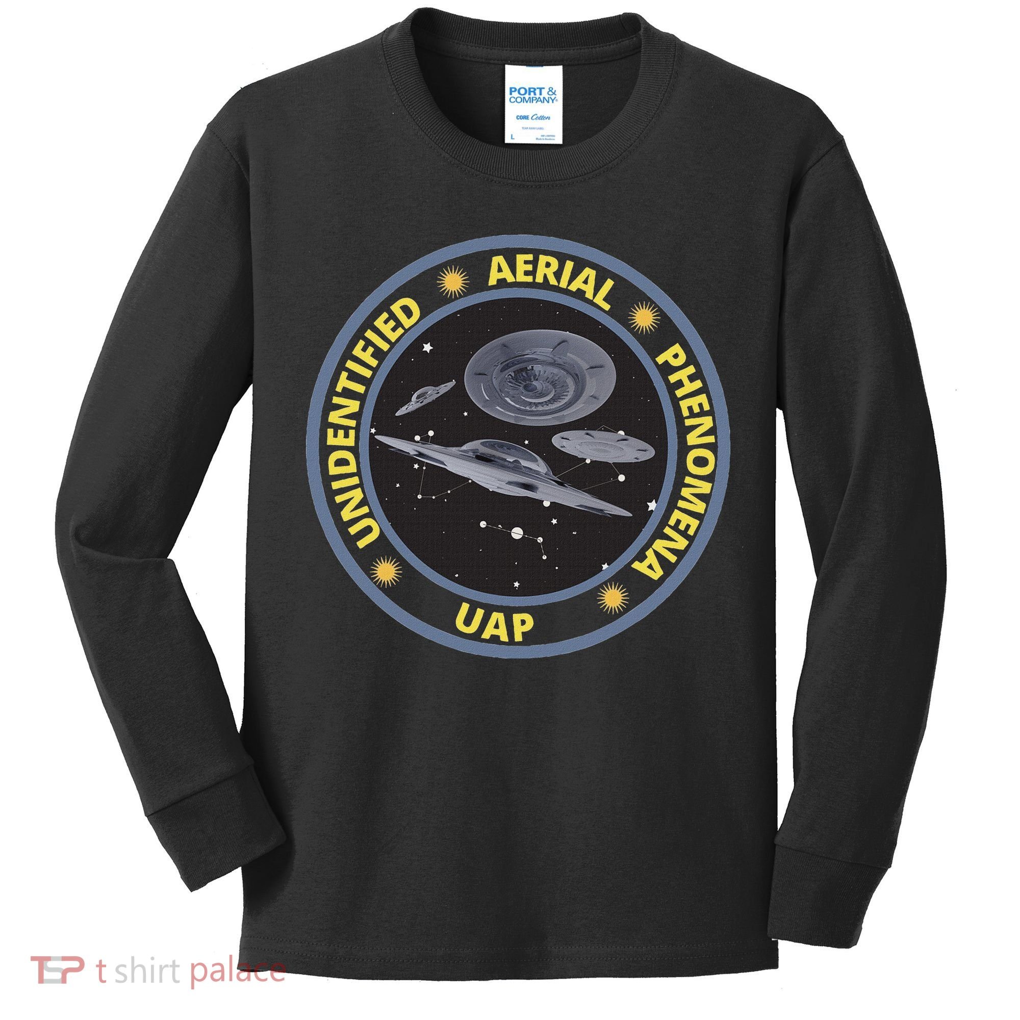 Retro Unidentified Aerial Phenomena Spaceships Uap Kids Long Sleeve Shirt
