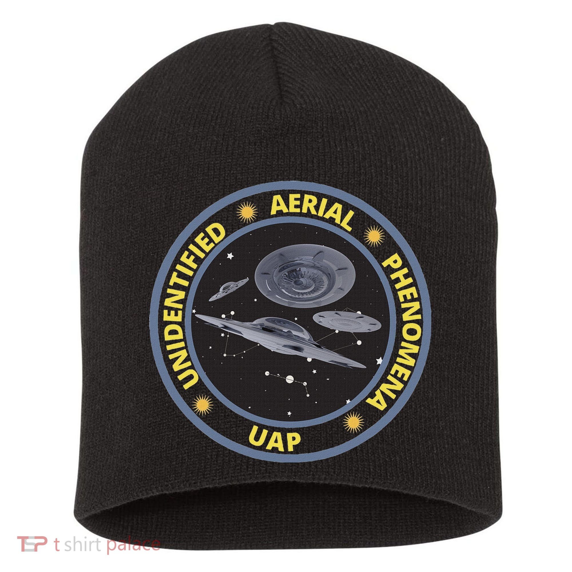 Retro Unidentified Aerial Phenomena Spaceships Uap Short Acrylic Beanie