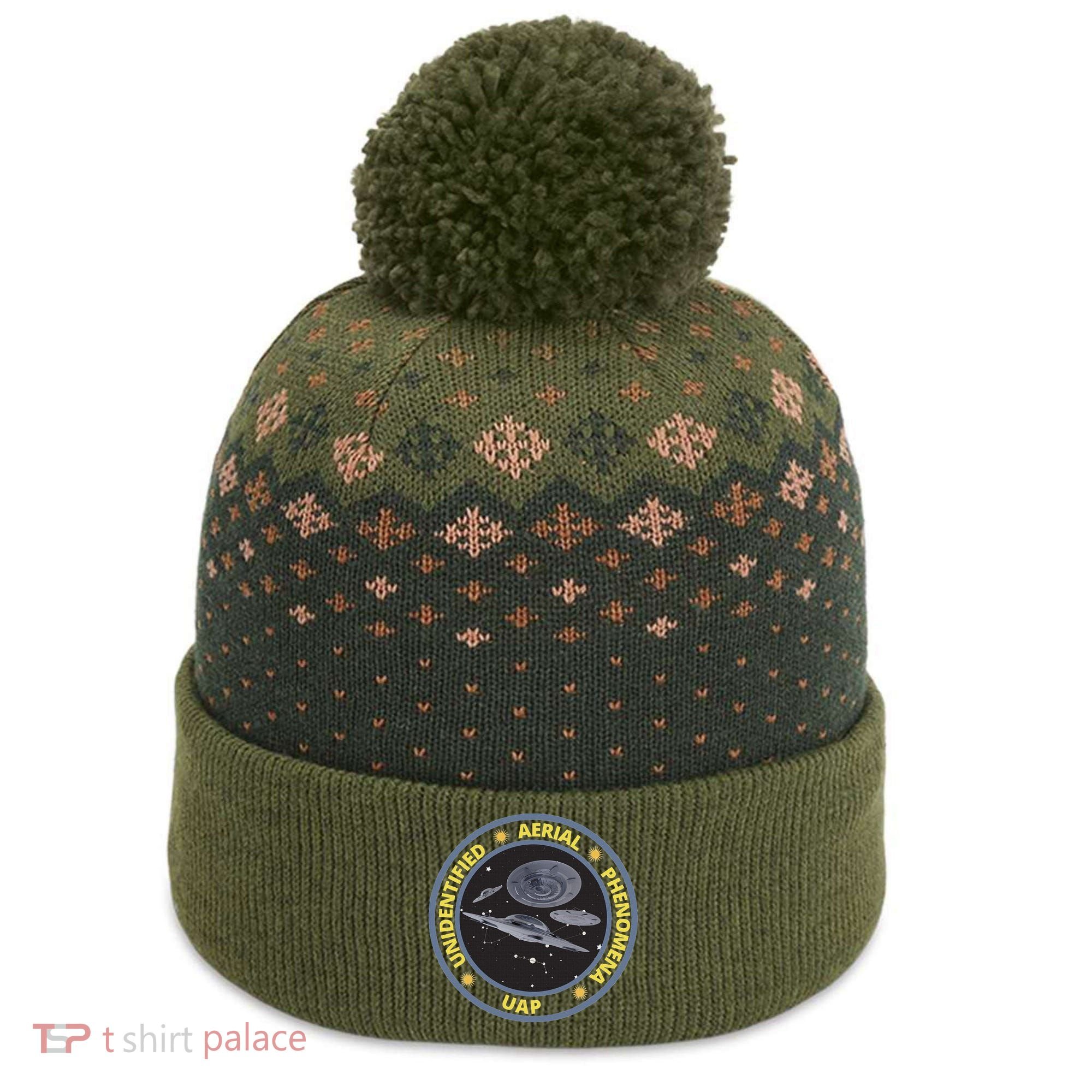Retro Unidentified Aerial Phenomena Spaceships Uap The Baniff Cuffed Pom Beanie