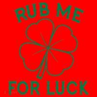 Rub Me For Luck Funny Shamrock St Pattys Day Santa Hat thumb 1