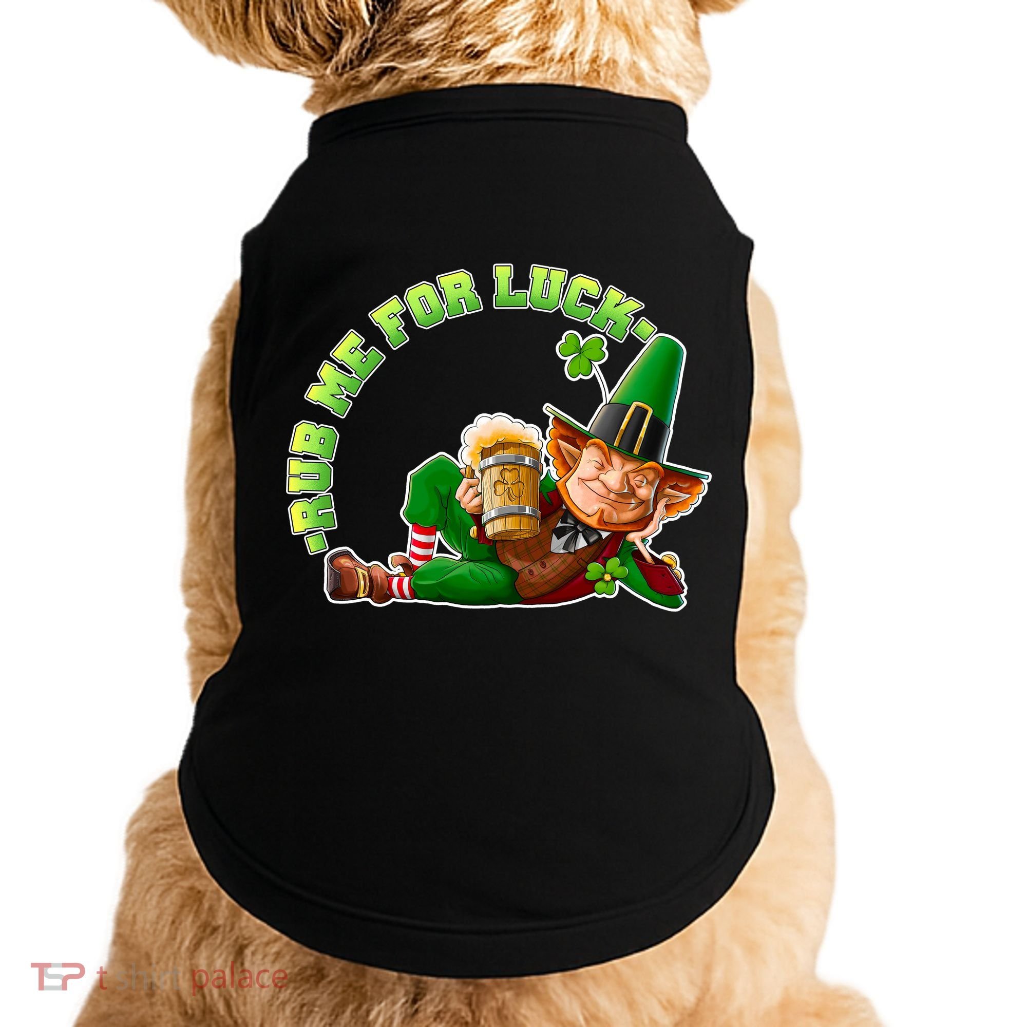 Rub Me for Luck Irish Leprechaun Doggie Tank