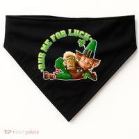 Rub Me for Luck Irish Leprechaun USA-Made Doggie Bandana thumb 0