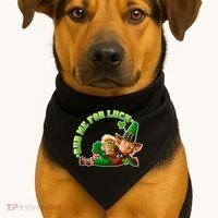 Rub Me for Luck Irish Leprechaun USA-Made Doggie Bandana thumb 1