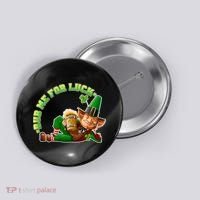 Rub Me for Luck Irish Leprechaun Button thumb 0