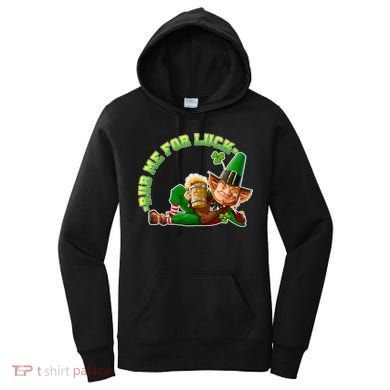 Rub Me for Luck Irish Leprechaun Women's Hoodie