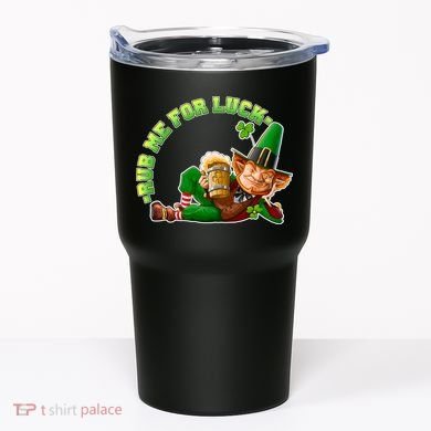 Rub Me for Luck Irish Leprechaun Tumbler