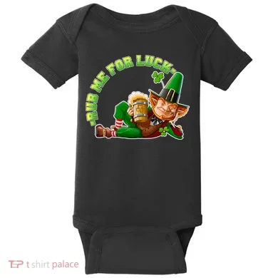 Rub Me for Luck Irish Leprechaun Baby Bodysuit