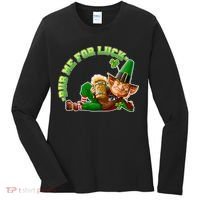 Rub Me for Luck Irish Leprechaun Women's Long Sleeve Shirt thumb 0