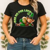 Rub Me for Luck Irish Leprechaun Women's T-Shirt thumb 2