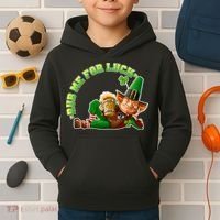 Rub Me for Luck Irish Leprechaun Kids Hoodie thumb 2