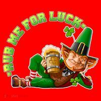 Rub Me for Luck Irish Leprechaun Santa Hat thumb 1