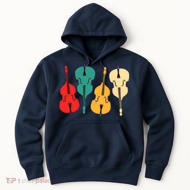 Retro Upright Bass String Double Bass Vintage Gift Hoodie