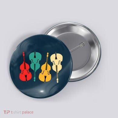 Retro Upright Bass String Double Bass Vintage Gift Button