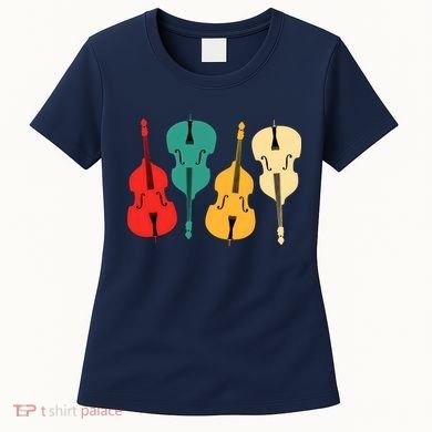 Retro Upright Bass String Double Bass Vintage Gift Women's T-Shirt