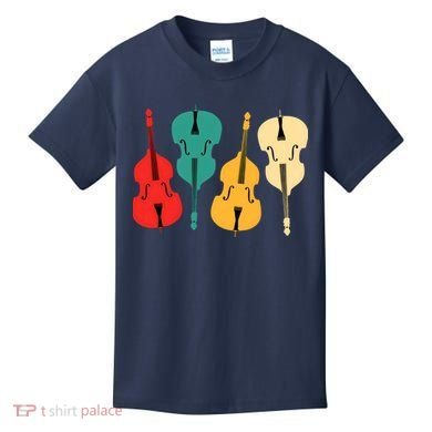 Retro Upright Bass String Double Bass Vintage Gift Kids T-Shirt