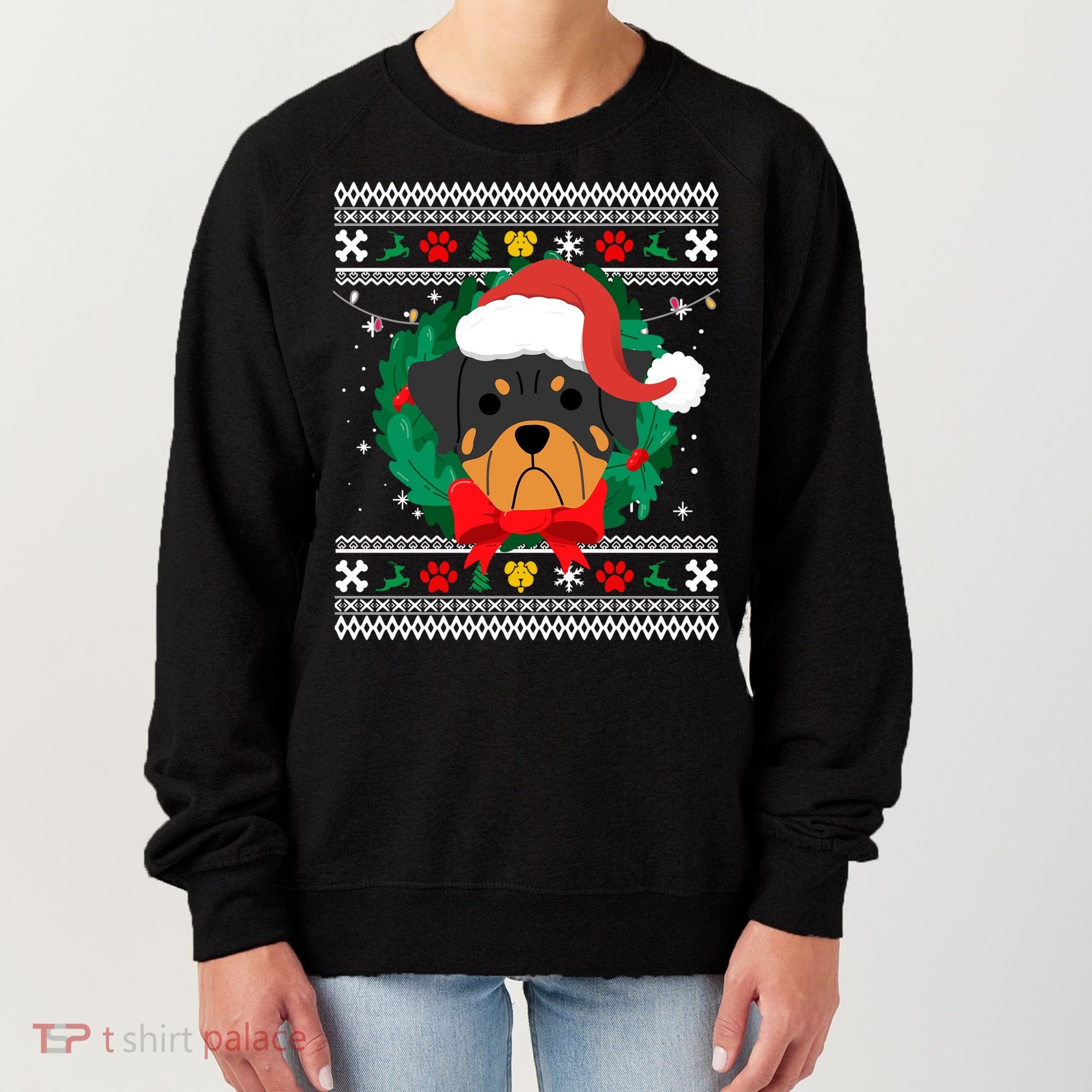 Rottweiler Ugly Christmas Sweater Rottie Great Gift Women's Sweatshirt