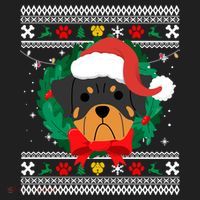 Rottweiler Ugly Christmas Sweater Rottie Great Gift Women's Sweatshirt thumb 2