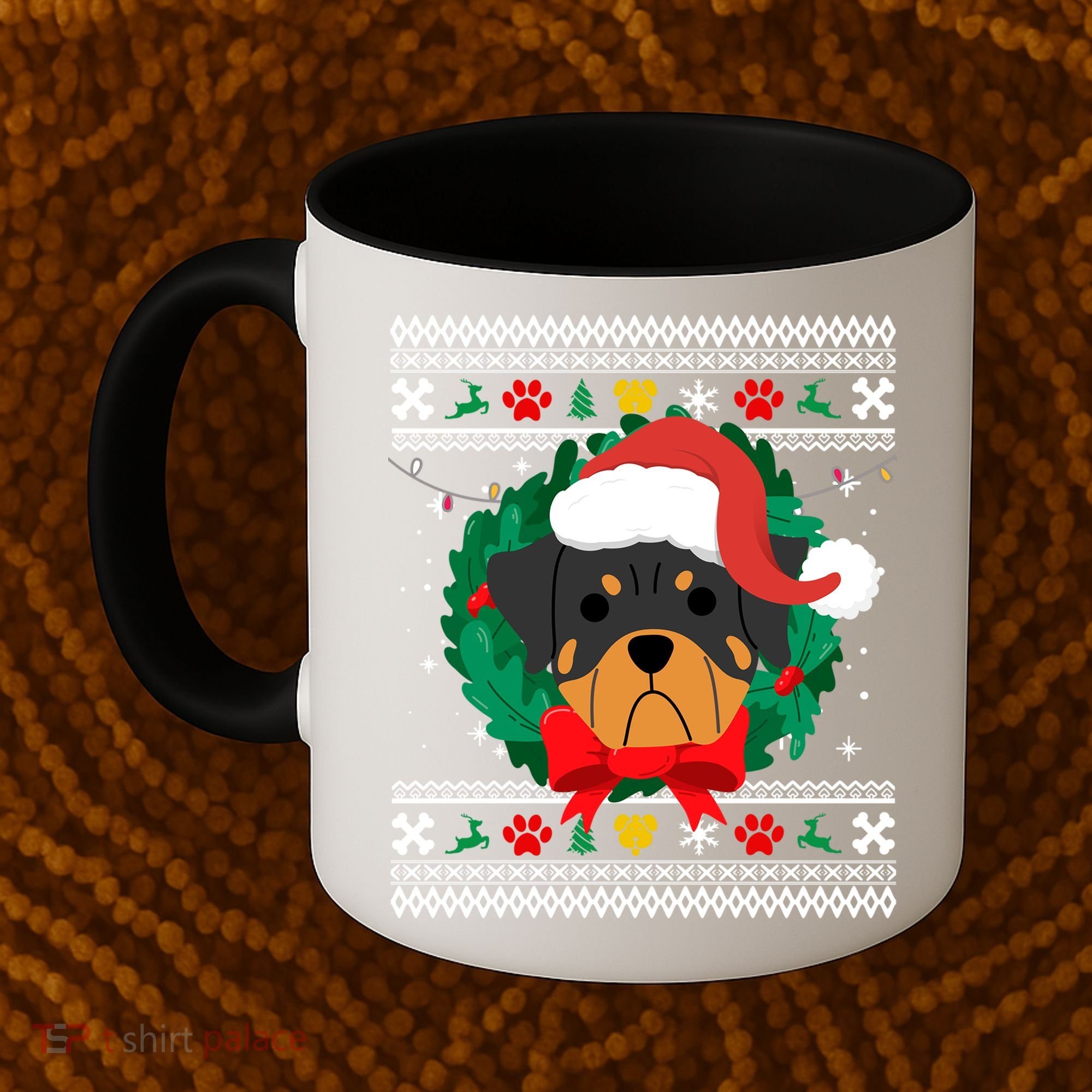 Rottweiler Ugly Christmas Sweater Rottie Great Gift Coffee Mug