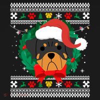 Rottweiler Ugly Christmas Sweater Rottie Great Gift Pajama Set thumb 2