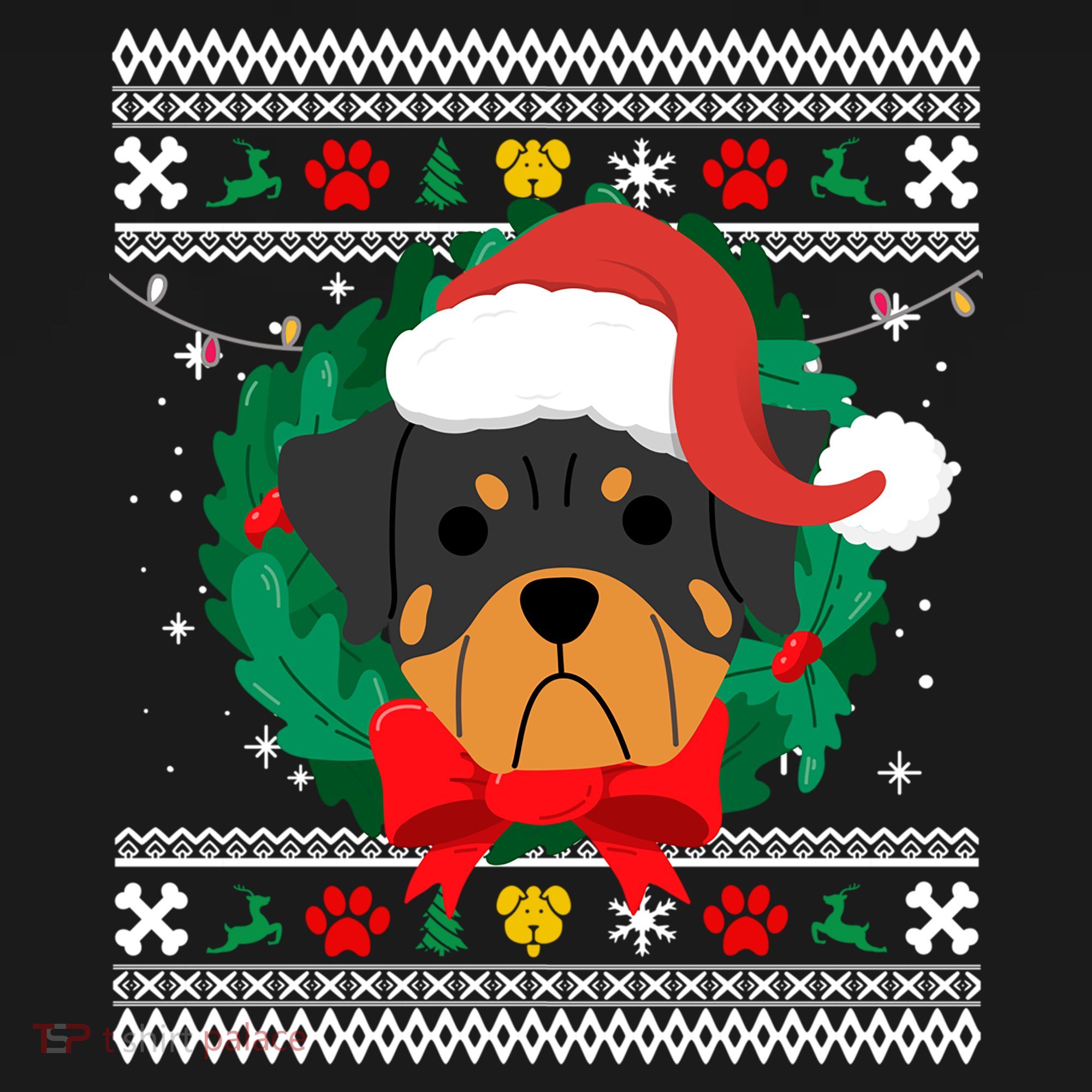 Rottweiler Ugly Christmas Sweater Rottie Great Gift Women's Hoodie