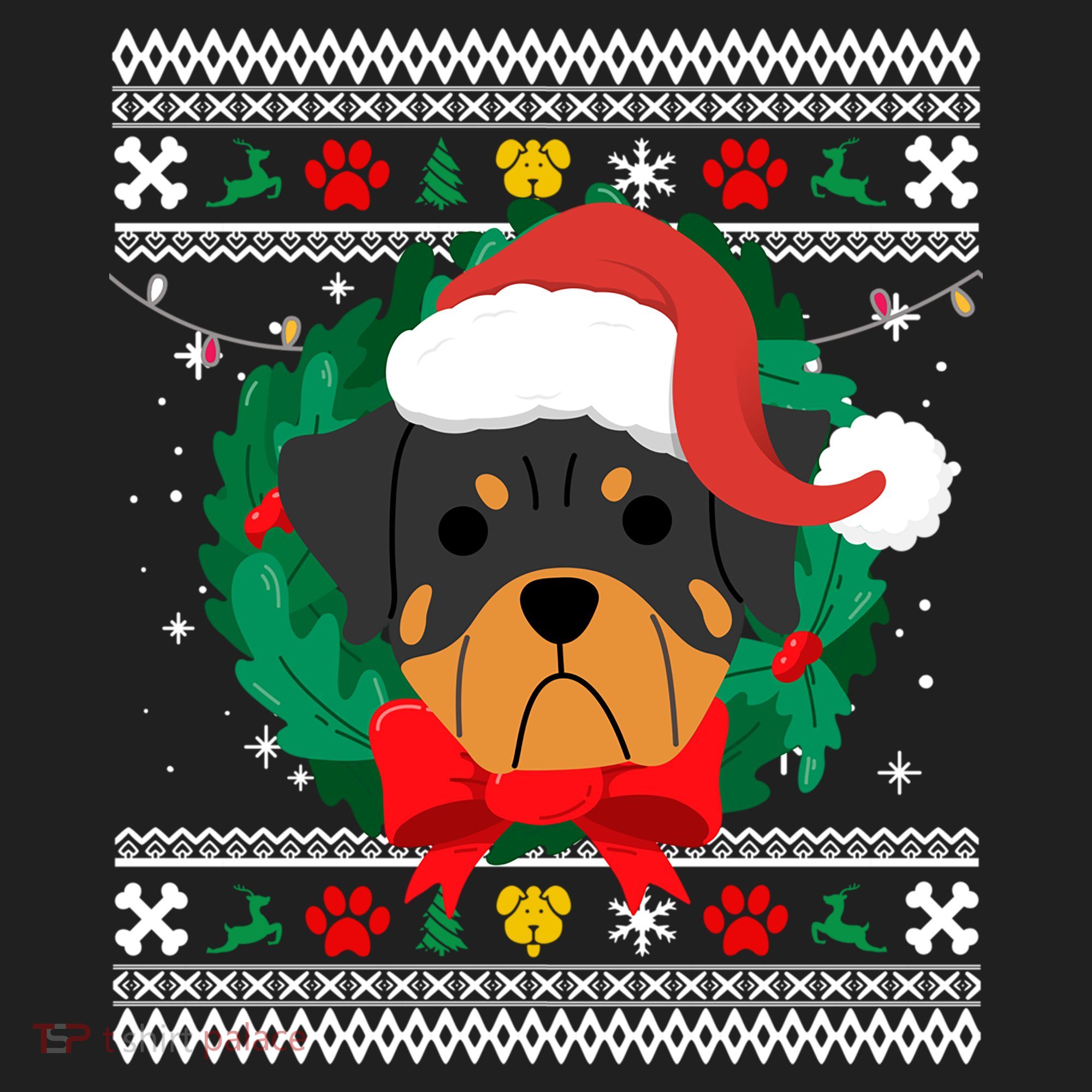 Rottweiler Ugly Christmas Sweater Rottie Great Gift Hat