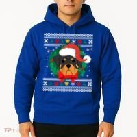 Rottweiler Ugly Christmas Sweater Rottie Great Gift Hoodie thumb 2