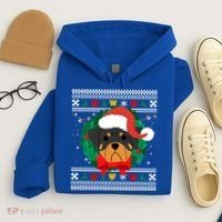 Rottweiler Ugly Christmas Sweater Rottie Great Gift Hoodie thumb 4