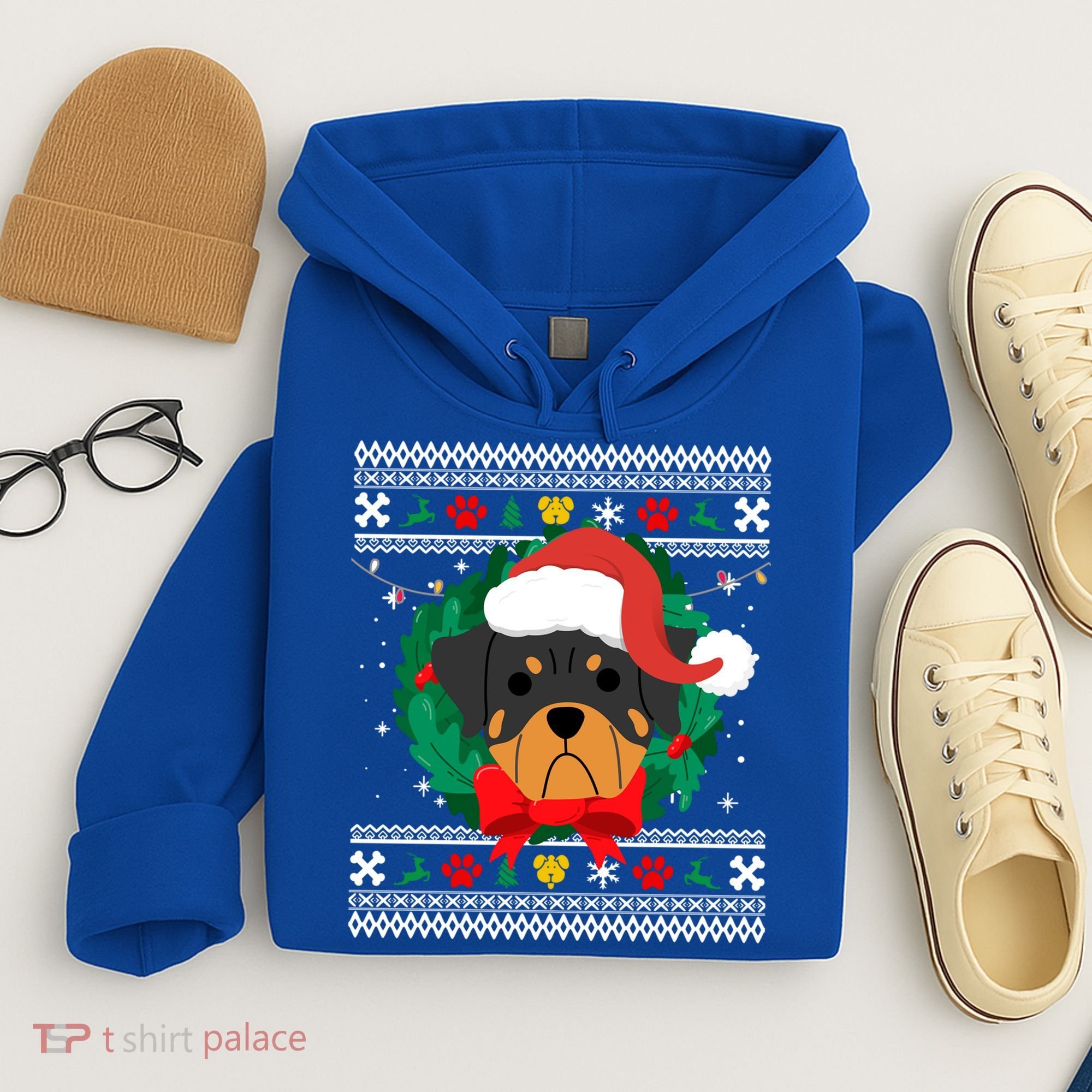 Rottweiler Ugly Christmas Sweater Rottie Great Gift Hoodie