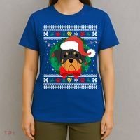Rottweiler Ugly Christmas Sweater Rottie Great Gift T-Shirt thumb 4