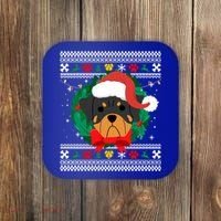 Rottweiler Ugly Christmas Sweater Rottie Great Gift Coaster thumb 0