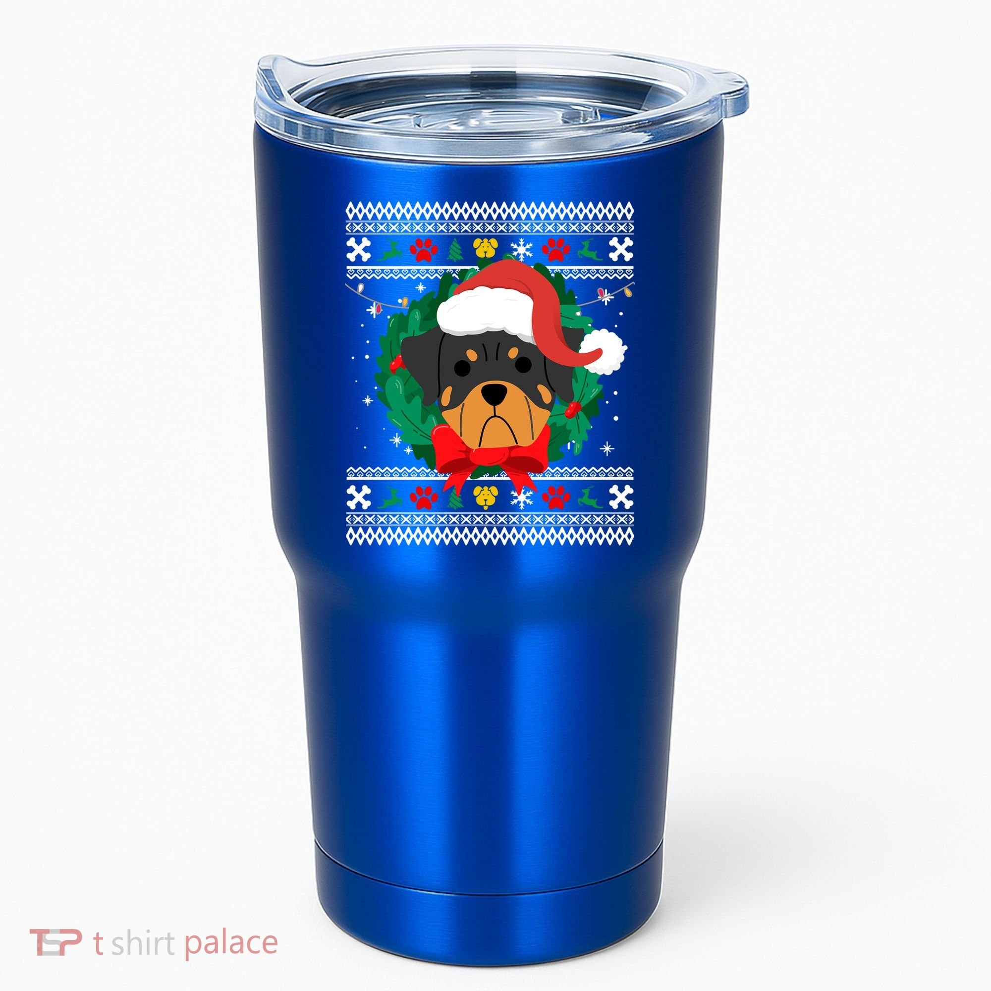 Rottweiler Ugly Christmas Sweater Rottie Great Gift Tumbler