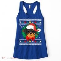 Rottweiler Ugly Christmas Sweater Rottie Great Gift Women's Tank Top thumb 0