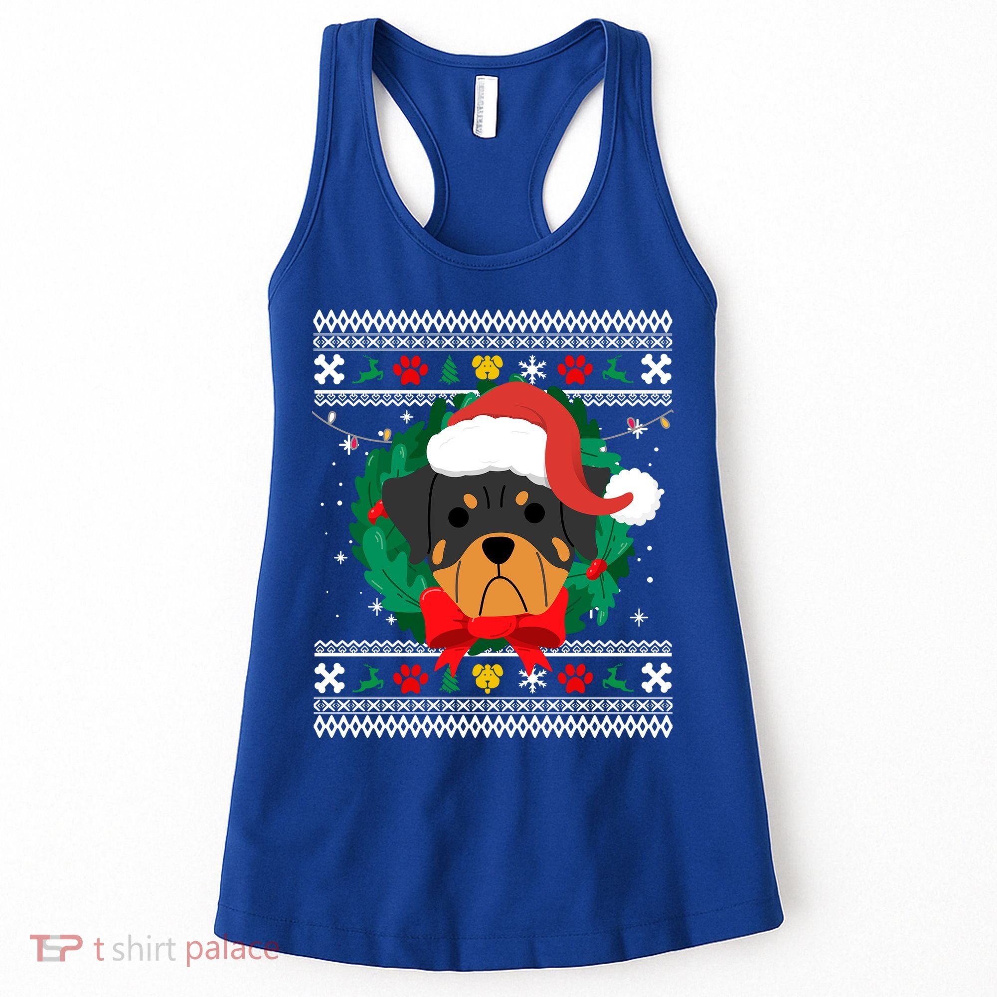 Rottweiler Ugly Christmas Sweater Rottie Great Gift Women's Tank Top