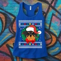 Rottweiler Ugly Christmas Sweater Rottie Great Gift Women's Tank Top thumb 3