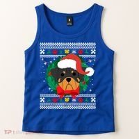 Rottweiler Ugly Christmas Sweater Rottie Great Gift Tank Top thumb 2