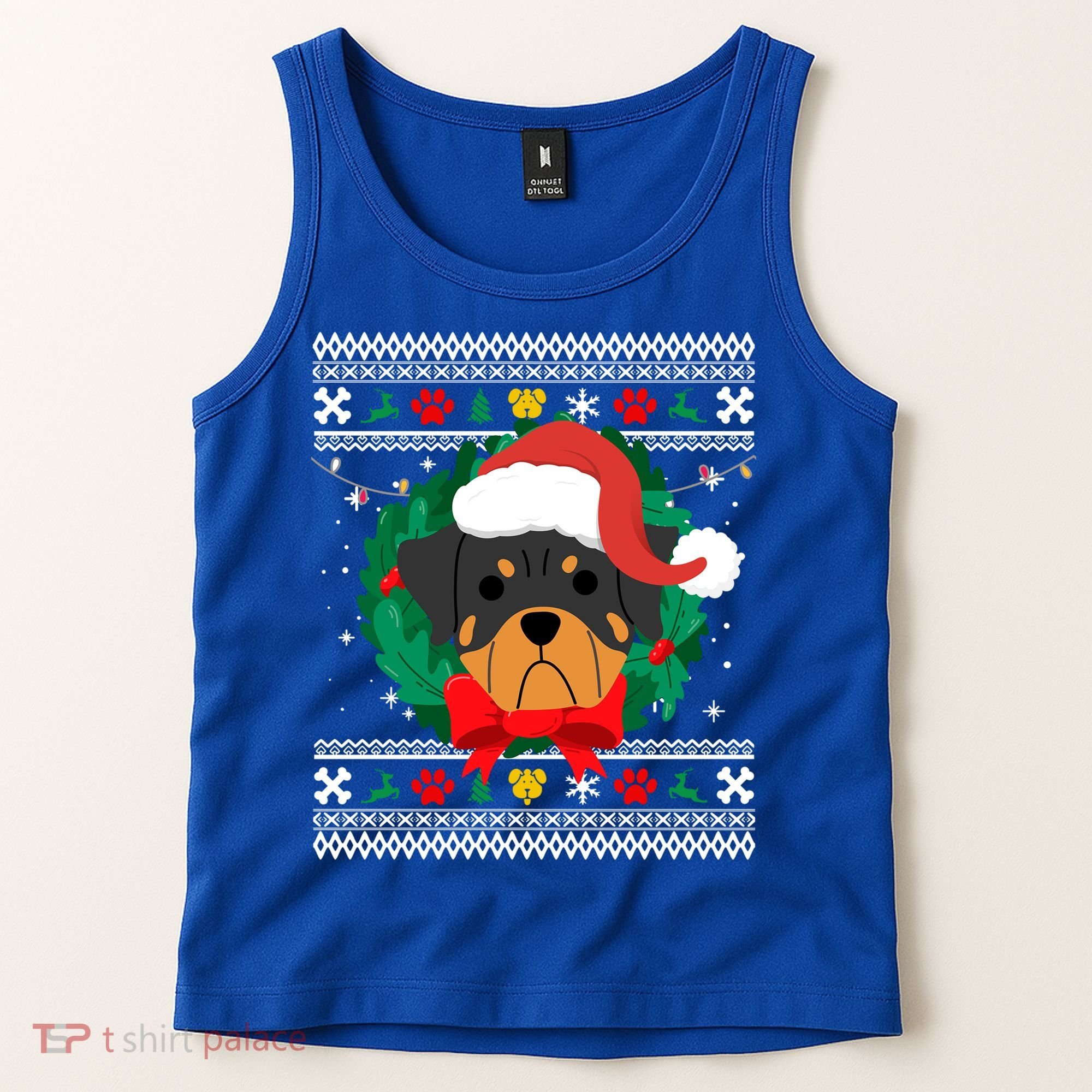 Rottweiler Ugly Christmas Sweater Rottie Great Gift Tank Top