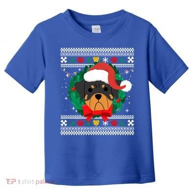 Rottweiler Ugly Christmas Sweater Rottie Great Gift Toddler T-Shirt