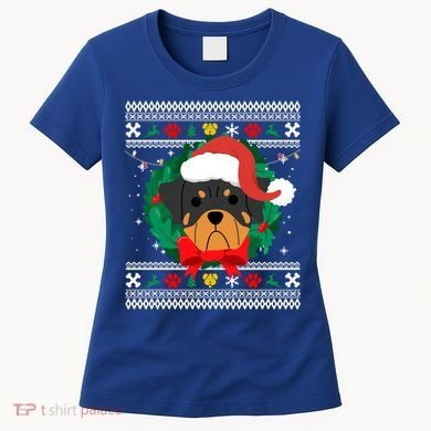 Rottweiler Ugly Christmas Sweater Rottie Great Gift Women's T-Shirt