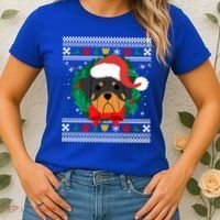 Rottweiler Ugly Christmas Sweater Rottie Great Gift Women's T-Shirt thumb 2