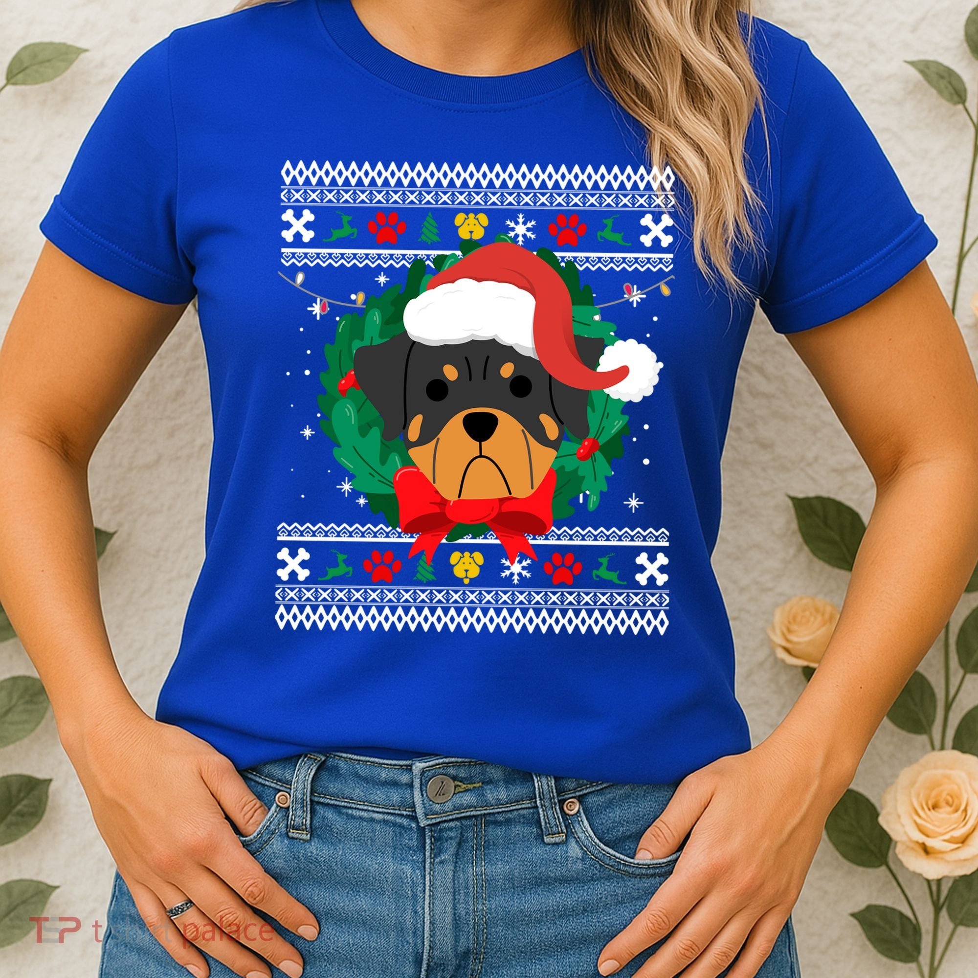 Rottweiler Ugly Christmas Sweater Rottie Great Gift Women's T-Shirt